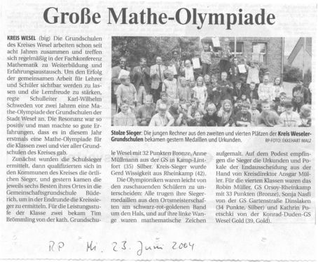 GROSSE MATHEOLYMPIADE